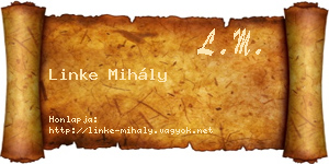 Linke Mihály névjegykártya